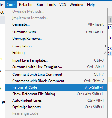 Format code function in PhpStorm