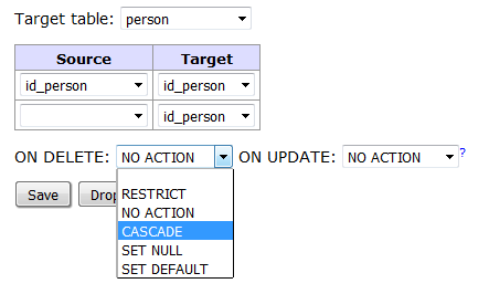 Screenshot - Foreign Key Cascade